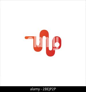 Initial letter wp logo or pw logo vector design templates Stock Vector