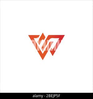 Initial letter wp logo or pw logo vector design templates Stock Vector