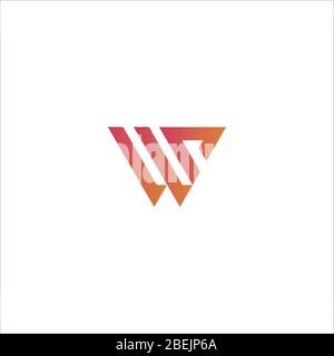 Initial letter wp logo or pw logo vector design templates Stock Vector