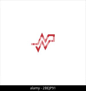 Initial letter wp logo or pw logo vector design templates Stock Vector
