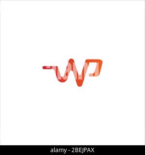 Initial letter wp logo or pw logo vector design templates Stock Vector