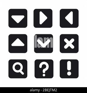 illustration of the black and white web icons for application Stock Vector
