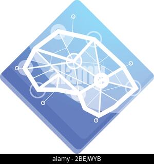Cyborg neuromarketing icon. Cartoon of cyborg neuromarketing vector icon for web design isolated on white background Stock Vector