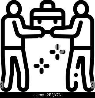 Common work black icon, concept illustration, vector flat symbol, glyph ...