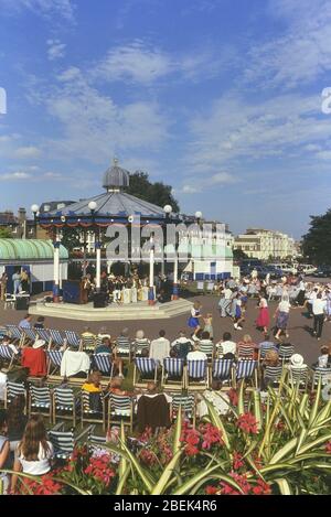 Jazz festival at the old bandstand at Cliff gardens. Southend-on-Sea. Essex. England. UK Circa 1990's Stock Photo