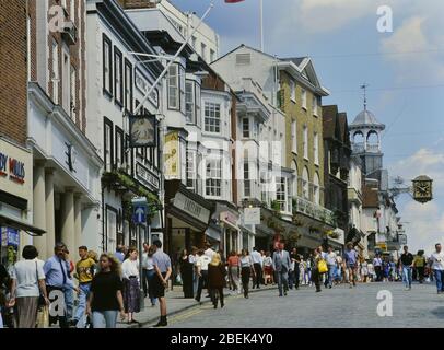 Guildford High Street, Surrey, England, UK. Circa 1980's Stock Photo