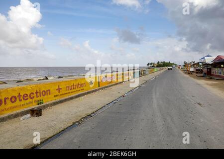 Sea Wall Seawall in Georgetown Guyana, South America Stock Photo