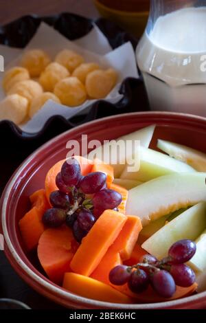 Breakfast set in a Latin American hotel Stock Photo