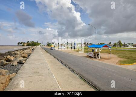 Sea Wall Seawall in Georgetown Guyana, South America Stock Photo