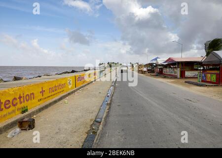 Sea Wall Seawall in Georgetown Guyana, South America Stock Photo