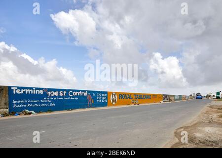 Sea Wall Seawall in Georgetown Guyana, South America Stock Photo