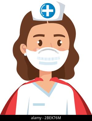 super nurse with hero cloak isolated icon Stock Vector Image & Art - Alamy