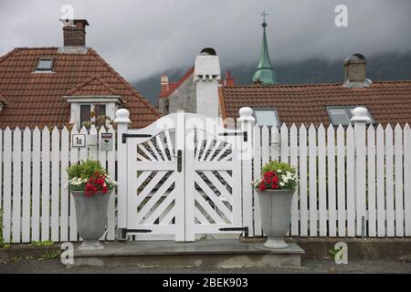 BERGEN, NORWAY - MAY 31, 2017: Old vintage houses and classic architecture in town of Bergen in Norway Stock Photo