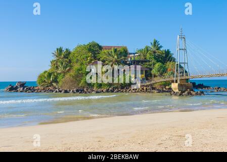 View of the Paravi Duwa Temple (Temple on the island). Matara, Sri Lanka Stock Photo