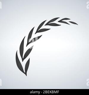 Wreath ear isolated on white background. Template vector icon design. Agriculture wheat logo. Vector illustration. Stock Vector
