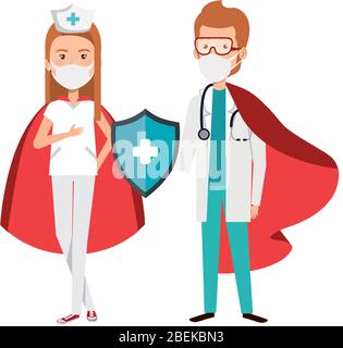 super nurse with hero cloak and shield Stock Vector Image & Art - Alamy
