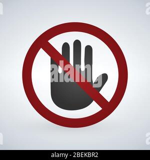 Do not touch icon, vector illustration isolated on white background. Stock Vector