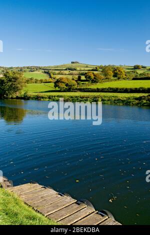 River Avon and Kelston Hill from Saltford near Bath, Somerset. Stock Photo