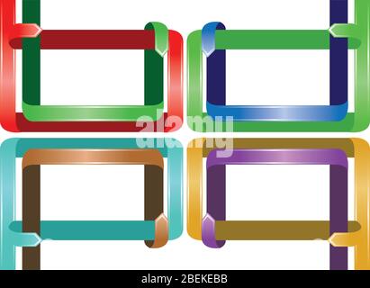 Vector illustration of overlapping colorful ribbons. Design for page layout. Stock Vector