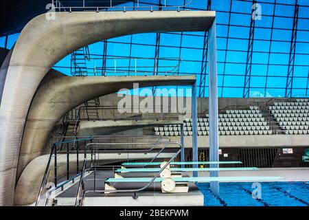 London Aquatics Centre diving boards Stock Photo