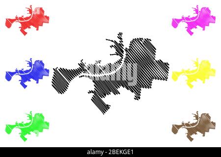 Perm City (Russian Federation, Russia) map vector illustration, scribble sketch City of Perm (Molotov) map Stock Vector