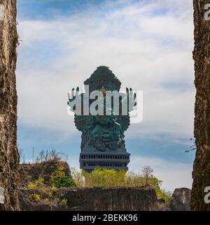 Square view of the GWK statue at Garuda Wisnu Kencana Cultural Park in Bali, Indonesia.