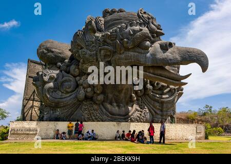 Horizontal view of Plaza Garuda at Garuda Wisnu Kencana Cultural Park in Bali, Indonesia. Stock Photo