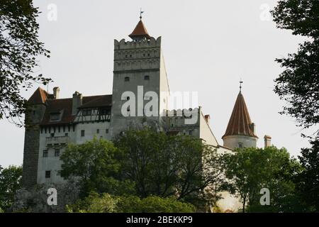 Exterior view of the 14th century Bran Castle in Romania Stock Photo