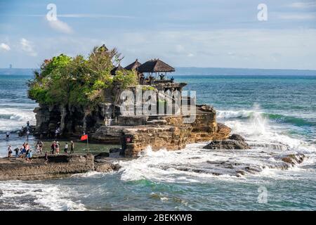 Vertical view of Tanah Lot temple in Bali, Indonesia.