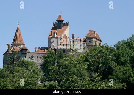 Exterior view of the 14th century Bran Castle in Romania Stock Photo