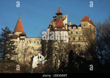 Exterior view of the 14th century Bran Castle in Romania Stock Photo