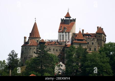 Exterior view of the 14th century Bran Castle in Romania Stock Photo