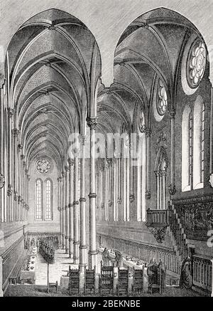 The refectory of the Priory of Saint-Martin-des-Champs, city of Paris, France Stock Photo