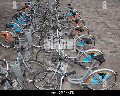 Bordeaux , Aquitaine / France - 03 30 2020 : urban city self-service bike bicycle in bordeaux town bike Stock Photo