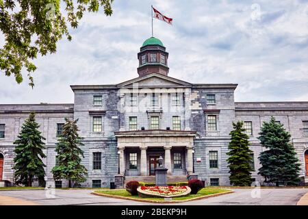 June, 2018 - Montreal Canada: Historical main building of McGill University in Montreal, Quebec, Canada Stock Photo