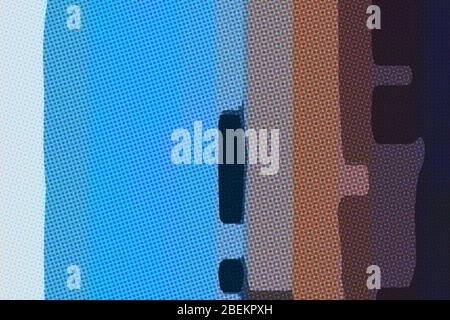 Blue and brown lines and stripes with Dots abstract paint background. Stock Photo