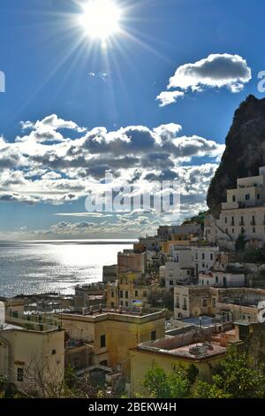 Panoramic view of the town of Atrani in Italy Stock Photo