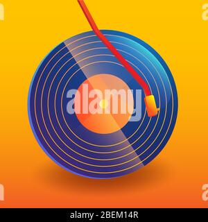 vinyl record music vector abstract  with gradient  background graphic for banner,illustration,logo,etc. Stock Vector