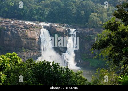 athirappilly water falls,shops in athirappally water falls,entrance athirappilly,kerala eco tourism,water falls in india kerala,thrissur,kerala,india Stock Photo