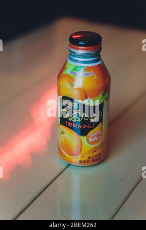 Ufa, Russia, Soda Shop, 3 July, 2019: Grocery store shelf with various brands of soda in cans. Pepsi Co is one of the largest corporations in the non- Stock Photo