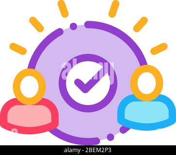 two people agreement icon vector outline illustration Stock Vector