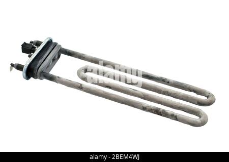 Washing machine heater isolated on a white background Stock Photo