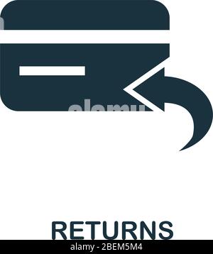 Returns icon. Simple illustration from e-commerce collection. Creative Returns icon for web design, templates, infographics and more Stock Vector