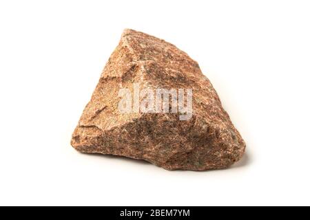 Red granite stone isolated on white background Stock Photo