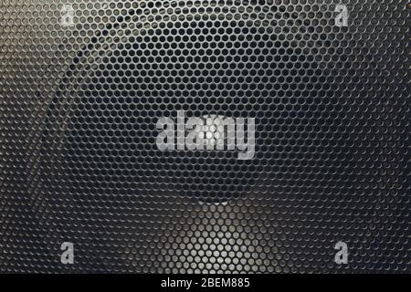 Musical powerful speaker with a protective grill close-up Stock Photo