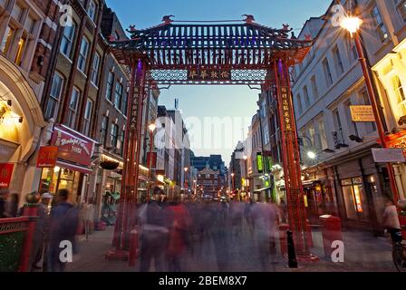 Chinese Community Chinatown Gate, 10 Wardour St, West End, London W1D 6BZ Architecture Stock Photo
