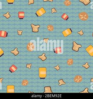bread, yam, and honey seamless vector pattern Stock Vector