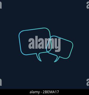 two linear overlapping speech bubbles. The pair of chat bubbles. Stock Vector illustration isolated on white background. Stock Vector
