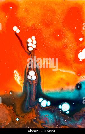 Abstract art made from ink flowing macrophotography Stock Photo