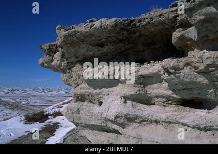 Outcrop at bonebed on University Hill, Agate Fossil Beds National Monument, Nebraska Stock Photo